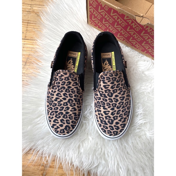 mini leopard slip on vans
